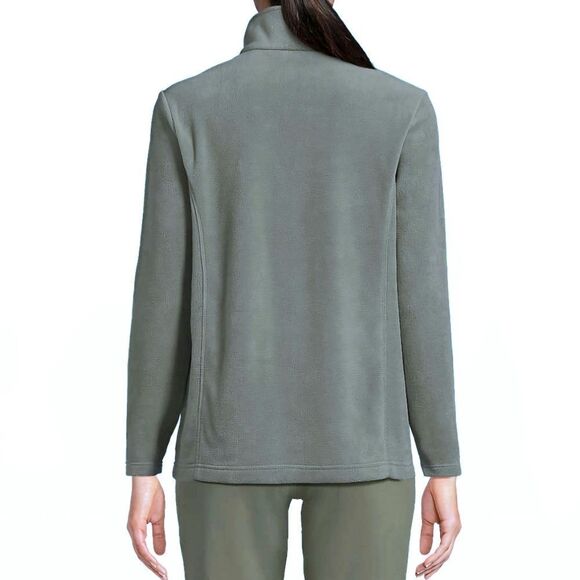 Lands' End Women’s Gray Fleece Quarter Zip Pullover Sweatshirt Jacket - Picture 3 of 16